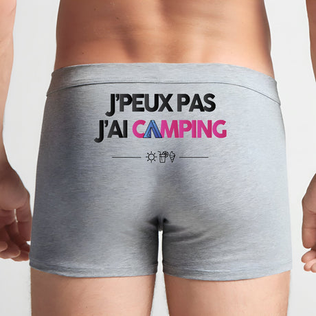 Boxer Homme J'peux pas j'ai camping Gris