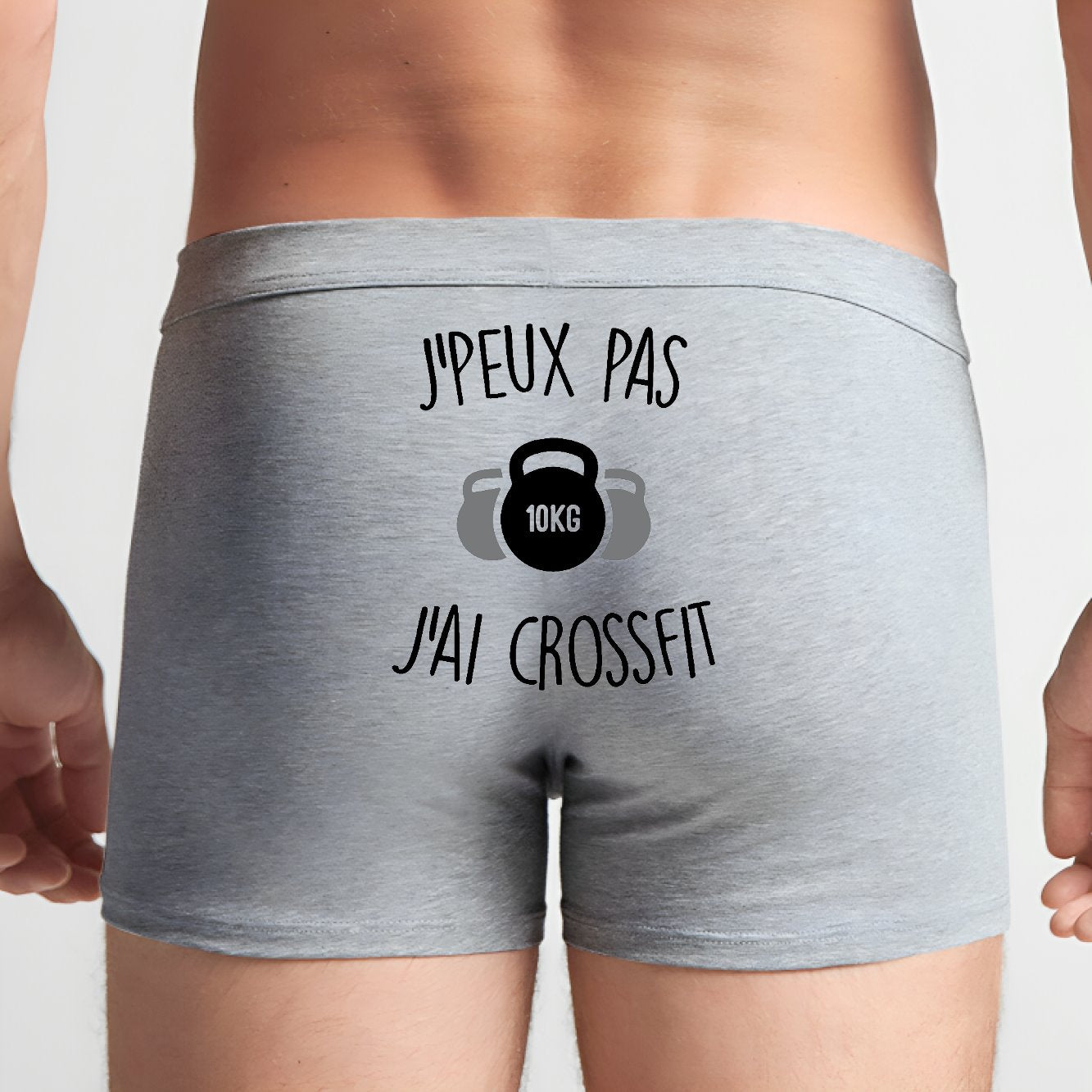 Boxer Homme J'peux pas j'ai crossfit Gris