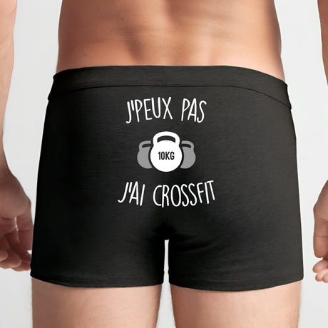 Boxer Homme J'peux pas j'ai crossfit Noir