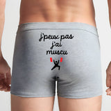 Boxer Homme J'peux pas j'ai muscu Gris