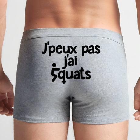 Boxer Homme J'peux pas j'ai squats Gris