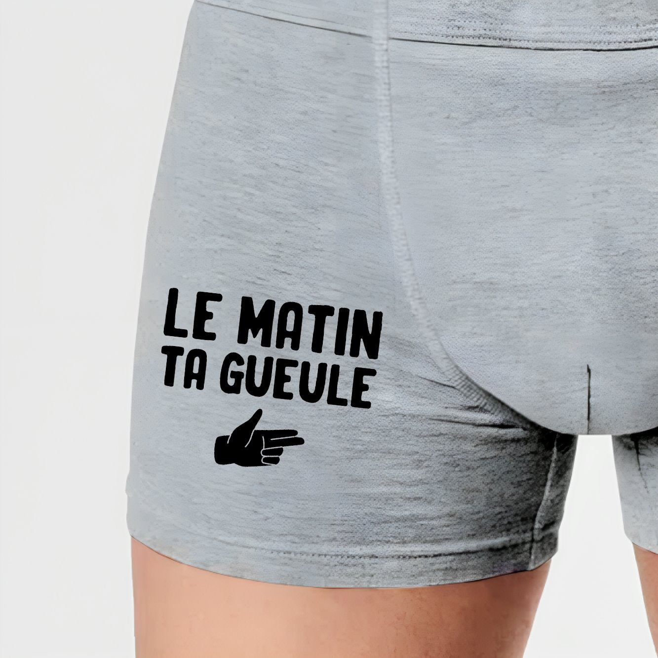 Boxer Homme Le matin ta gueule Gris