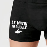 Boxer Homme Le matin ta gueule Noir