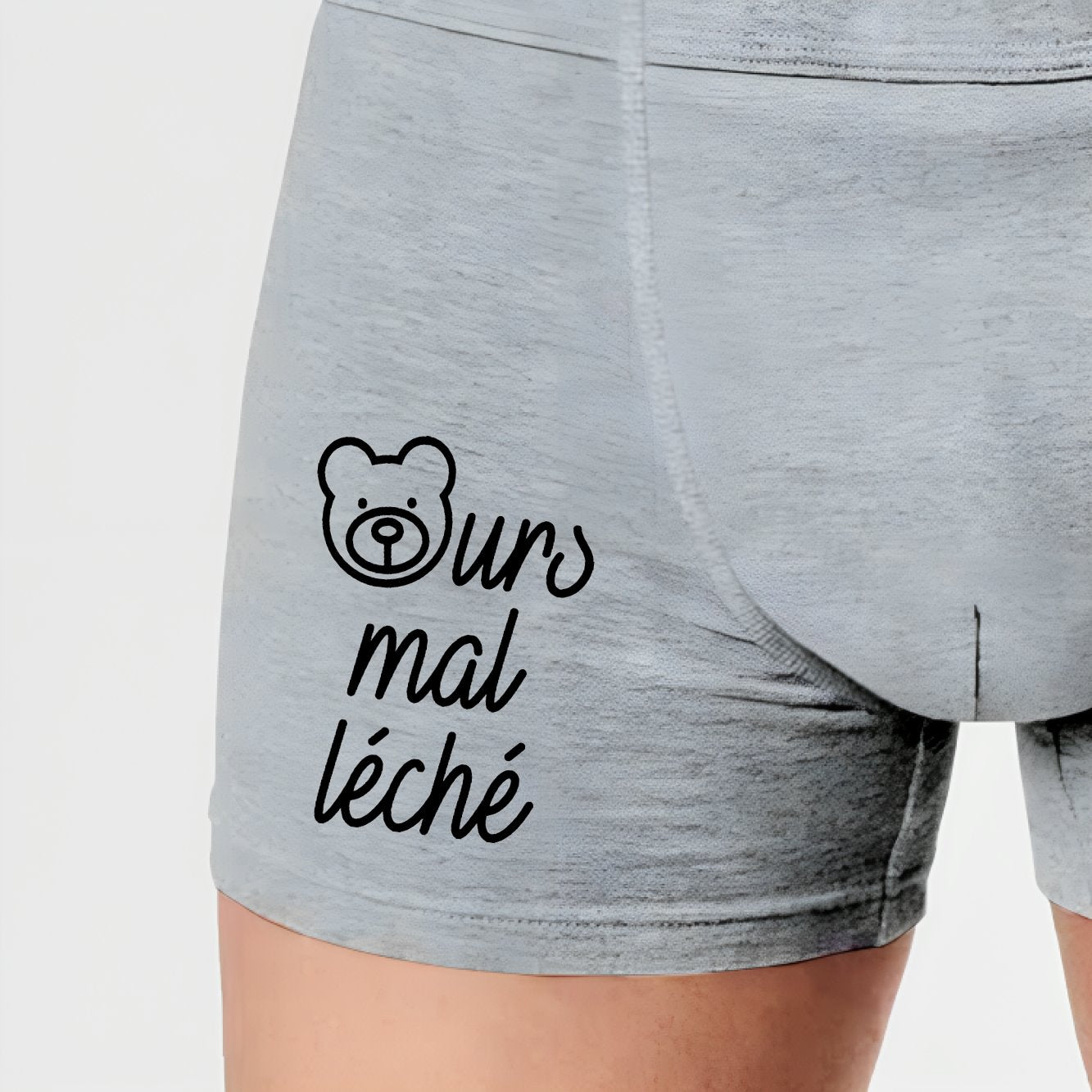 Boxer Homme Ours mal léché Gris