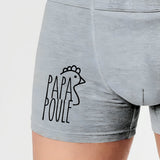 Boxer Homme Papa poule Gris