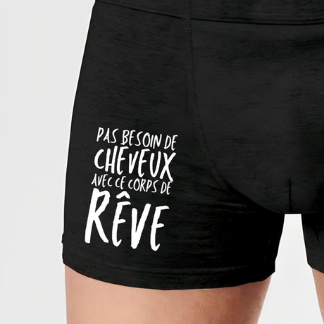 Boxer Homme Pas besoin de cheveux avec ce corps de rêve Noir