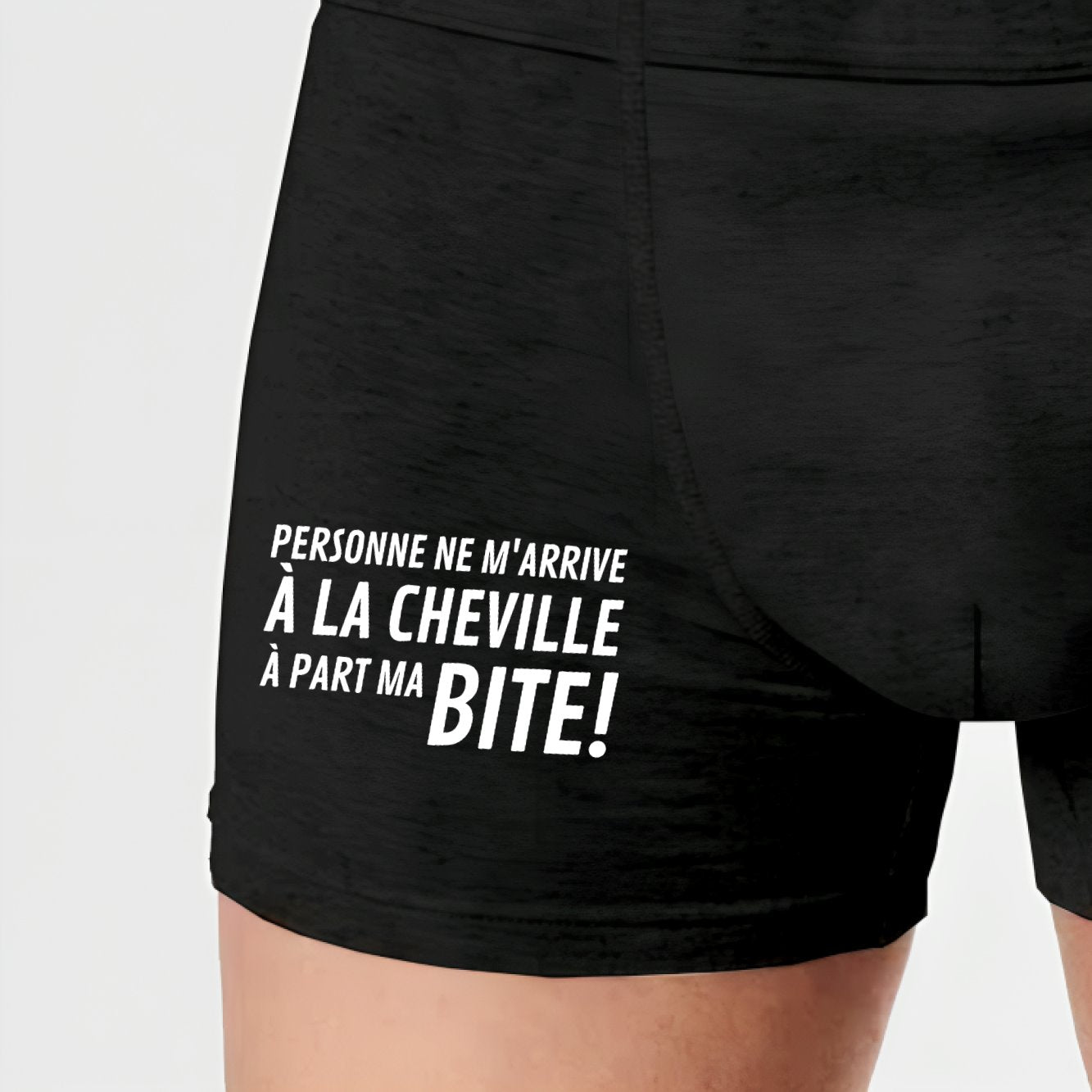 Boxer Homme Personne ne m'arrive à la cheville Noir