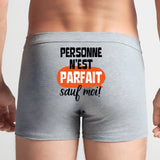 Boxer Homme Personne n'est parfait sauf moi Gris