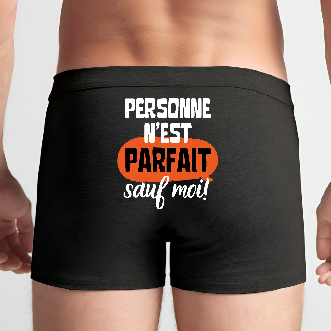 Boxer Homme Personne n'est parfait sauf moi Noir