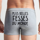 Boxer Homme Plus belles fesses du monde Gris