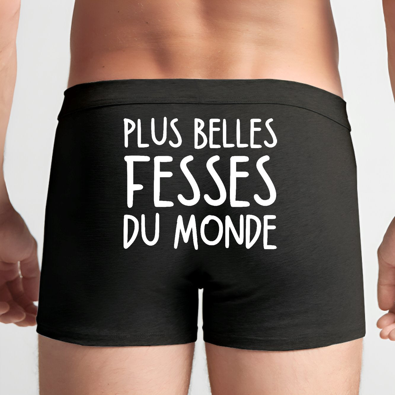 Boxer Homme Plus belles fesses du monde Noir