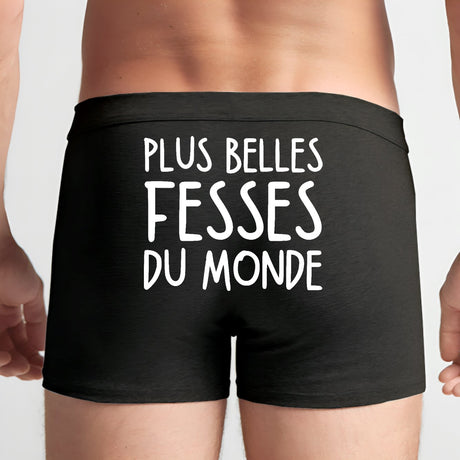 Boxer Homme Plus belles fesses du monde Noir