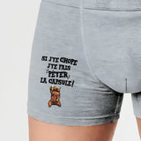 Boxer Homme Si j'te chope j'te fais péter la capsule Gris