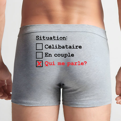 Boxer Homme Situation célibataire Gris