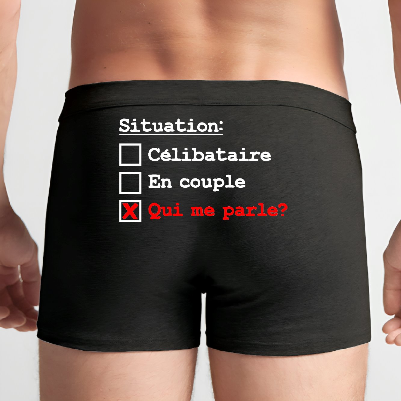 Boxer Homme Situation célibataire Noir