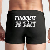 Boxer Homme T'inquiète je gère Noir