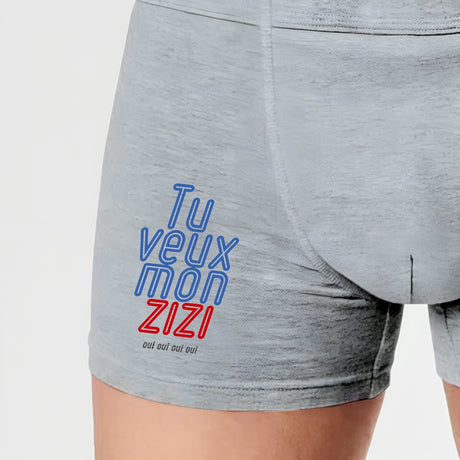 Boxer Homme Tu veux mon zizi Gris