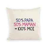 Coussin 50% maman 50% papa 