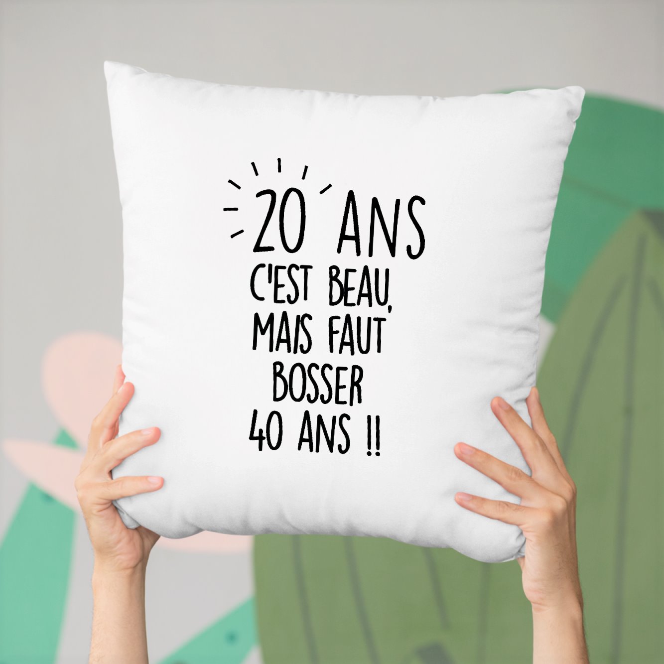 Coussin Anniversaire 20 ans Blanc