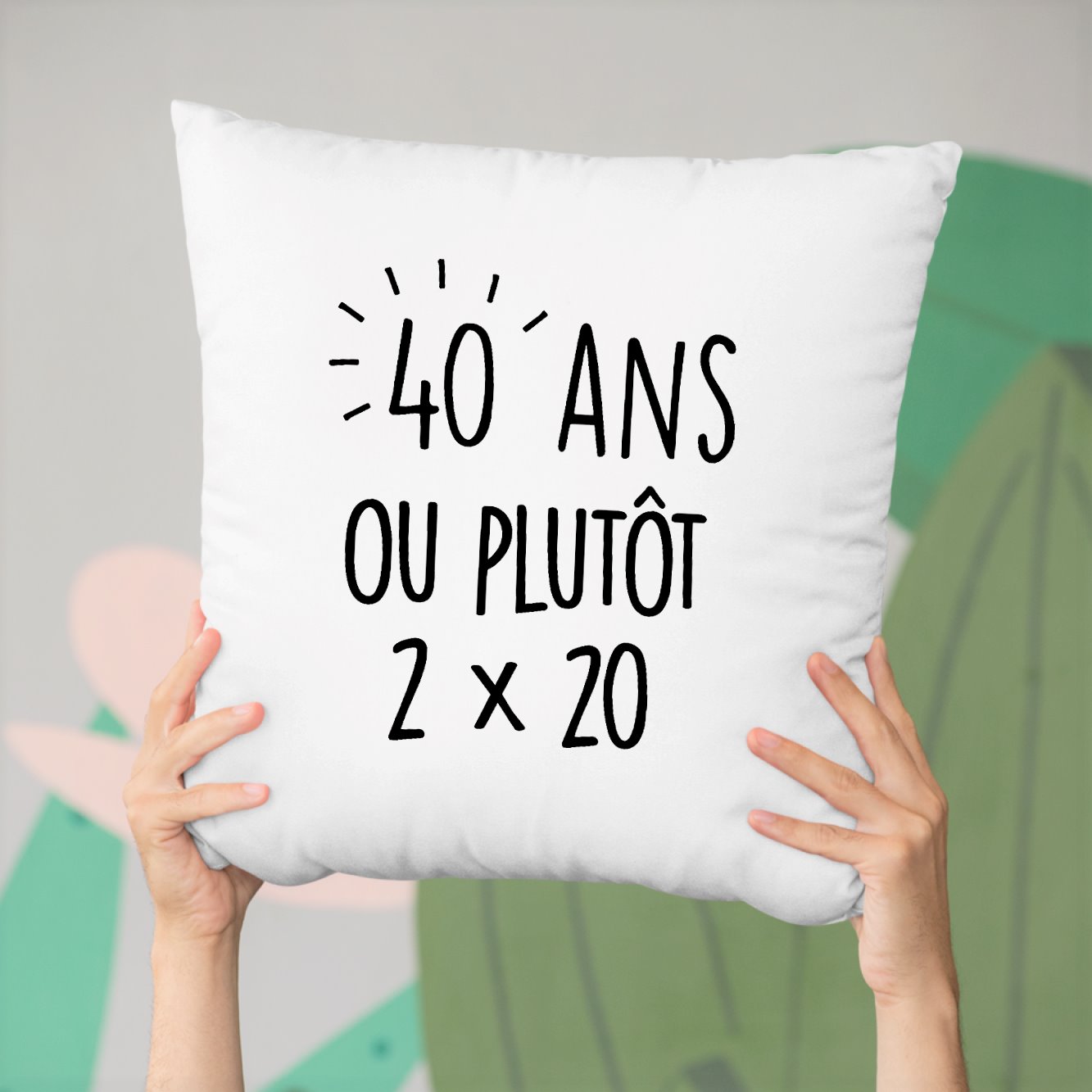 Coussin Anniversaire 40 ans Blanc