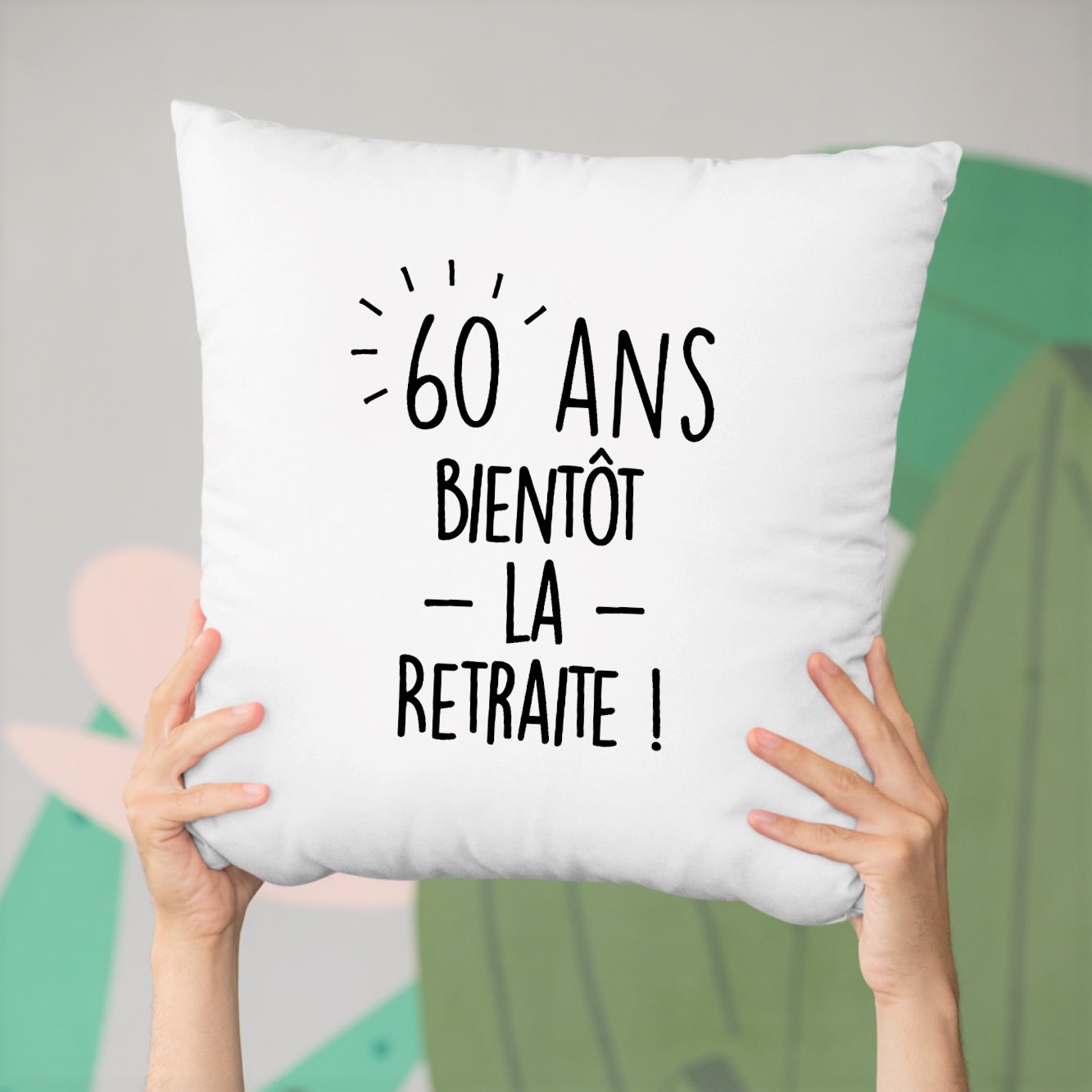 Coussin Anniversaire 60 ans Blanc