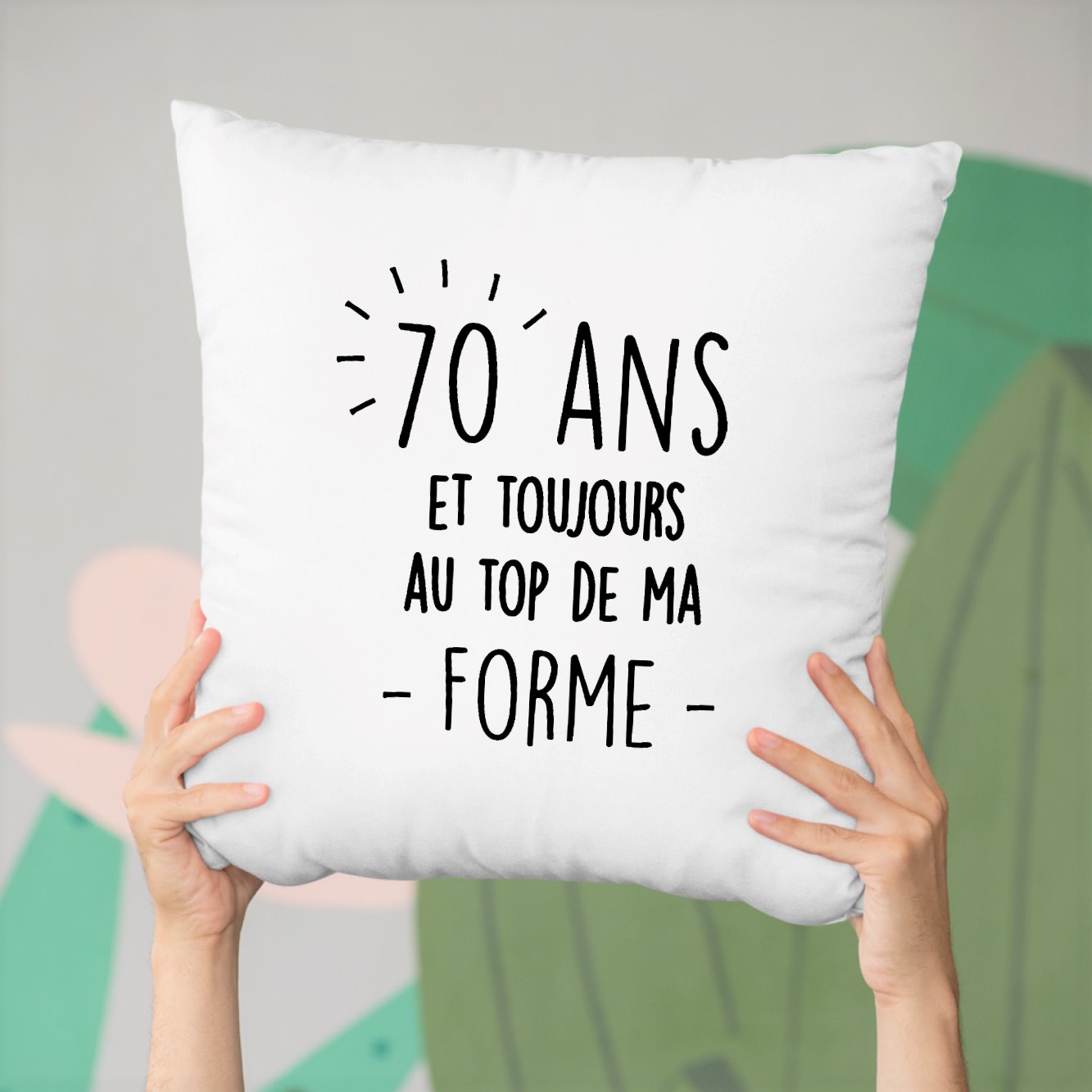 Coussin Anniversaire 70 ans Blanc