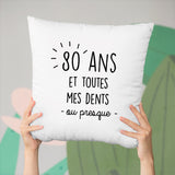 Coussin Anniversaire 80 ans Blanc