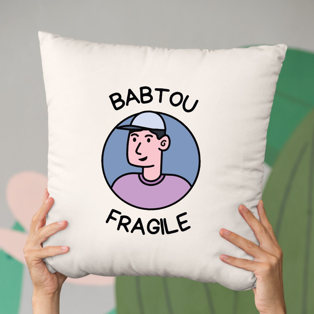 Coussin Babtou fragile Beige