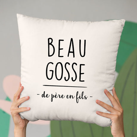 Coussin Beau gosse de père en fils Beige