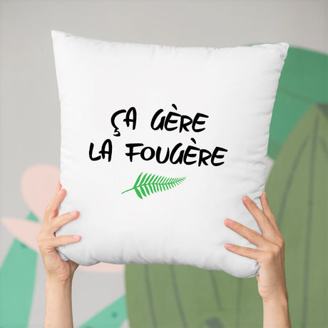 Coussin Ça gère la fougère Blanc