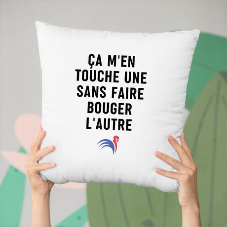 Coussin Ça m'en touche une sans faire bouger l'autre Blanc