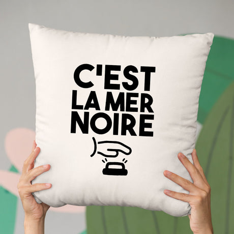 Coussin C'est la mer noire Beige