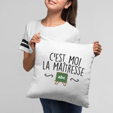 Coussin C'est moi la maîtresse Blanc