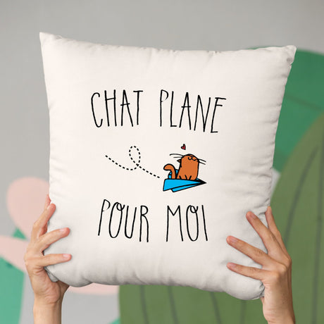 Coussin Chat plane pour moi Beige