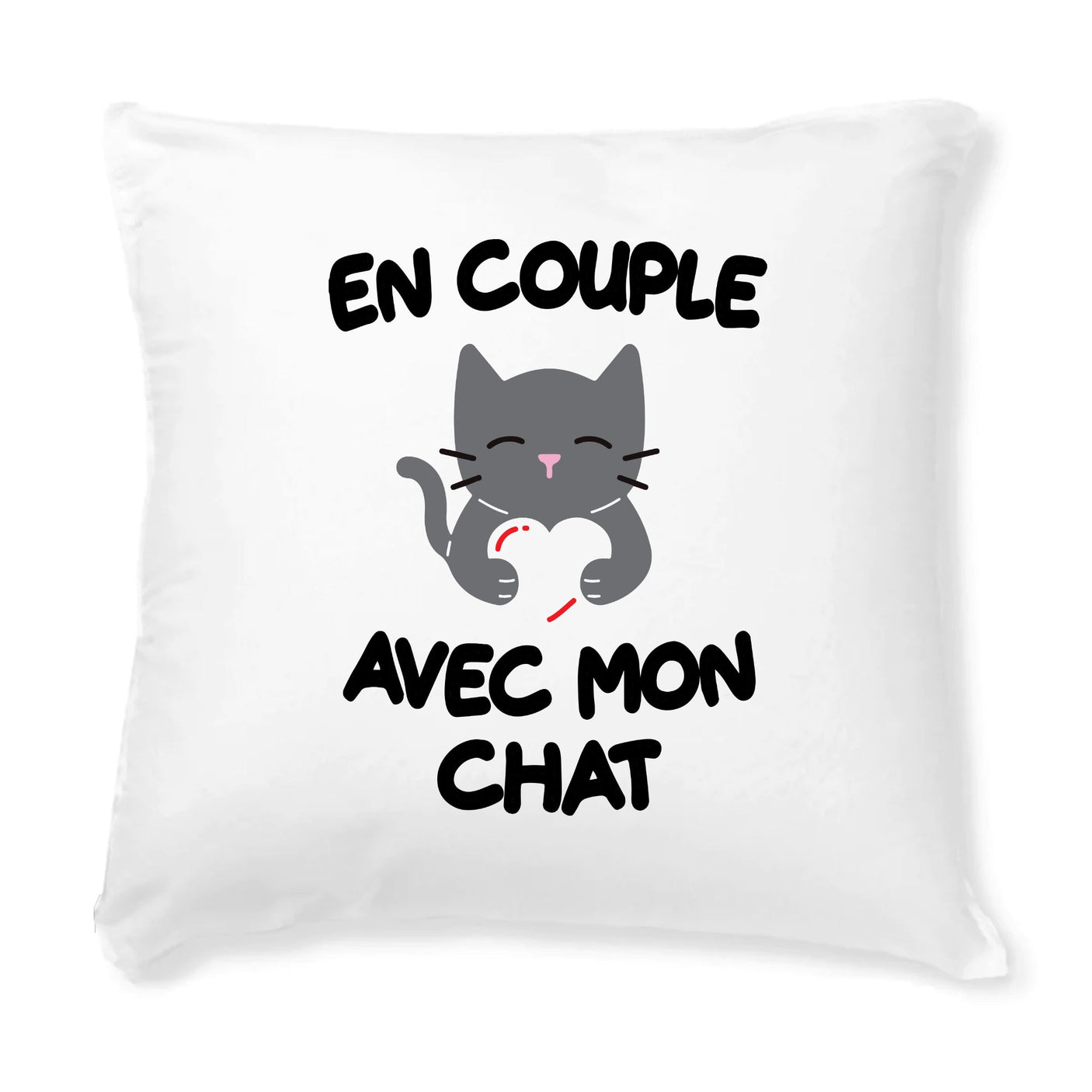 Coussin En couple avec mon chat 