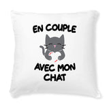 Coussin En couple avec mon chat 