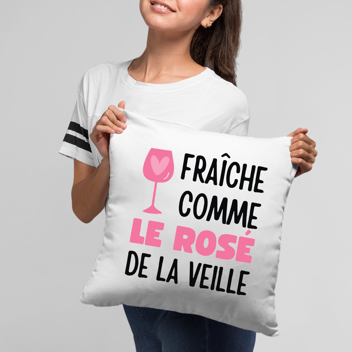 Coussin Fraîche comme le rosé de la veille Blanc