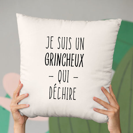 Coussin Grincheux qui déchire Beige