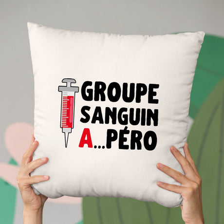 Coussin Groupe sanguin Apéro Beige