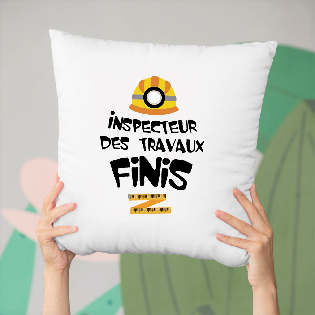 Coussin Inspecteur des travaux finis Blanc