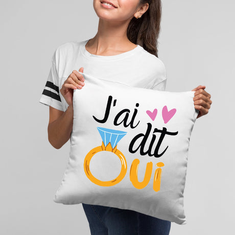 Coussin J'ai dit oui Blanc