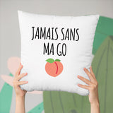 Coussin Jamais sans ma go Blanc