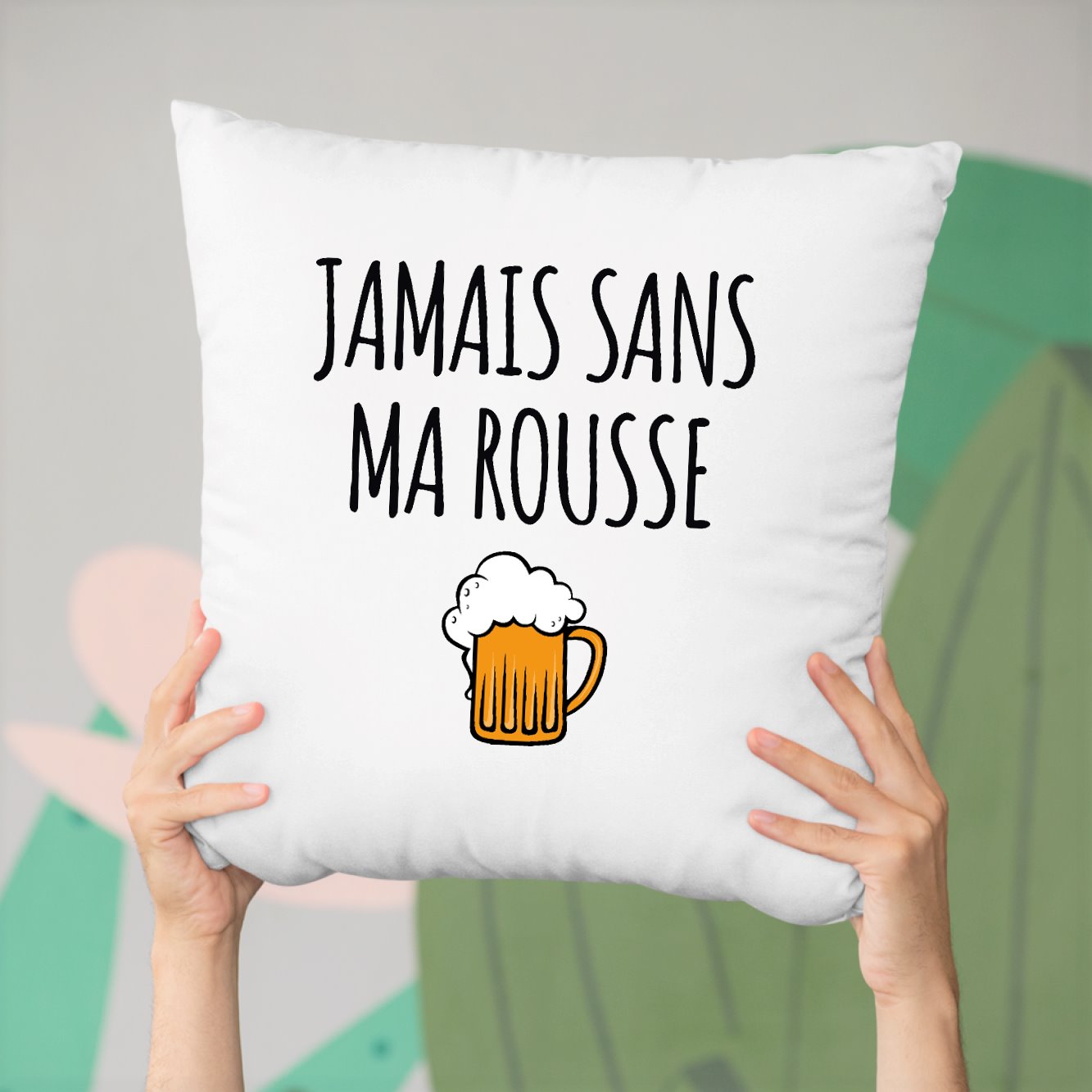 Coussin Jamais sans ma rousse Blanc