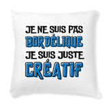 Coussin Je ne suis pas bordélique je suis créatif 