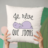 Coussin Je rêve que je dors Beige