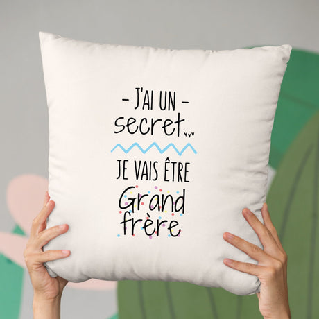 Coussin Je vais être grand frère Beige