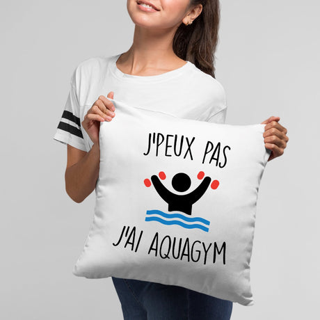 Coussin J'peux pas j'ai aquagym Blanc