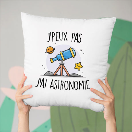 Coussin J'peux pas j'ai astronomie Blanc