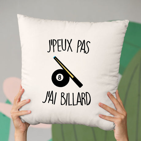 Coussin J'peux pas j'ai billard Beige