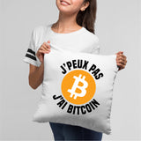 Coussin J'peux pas j'ai Bitcoin Blanc